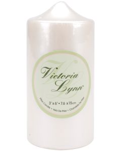 Darice Victoria Lynn Pillar Candle 2.875"X6"-Pearlescent White