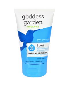 Goddess Garden Sunscreen - Natural - Sport - SPF 30 - Tube - 3.4 oz