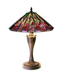 Warehouse of Tiffany Tiffany-style Floral Table Lamp with 3-D Shade