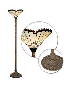 Warehouse of Tiffany Tiffany-style White Jewel Torchiere