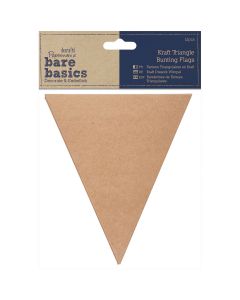 docrafts Papermania Bare Basics Kraft Bunting/Pennant Flags 12/Pkg-Triangle 5.875"X5"