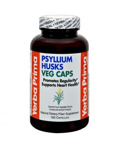 Yerba Prima Psyllium Husks Veg Caps - 625 mg - 180 Vegetarian Capsules