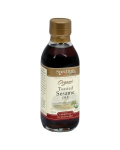 Spectrum Naturals Organic Unrefined Toasted Sesame Oil - Case of 6 - 8 Fl oz.