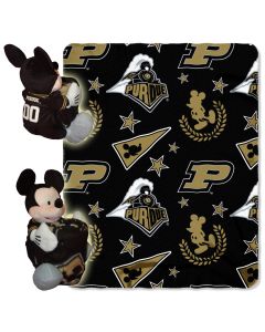 The Northwest Company Purdue College-Disney 40x50 Fleece Throw w/ 14" Plush Mickey Hugger