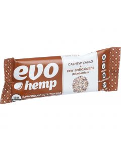 Evo Hemp Organic Hemp Bars - Cashew Cacao Antioxidant - 1.69 oz Bars - Case of 12
