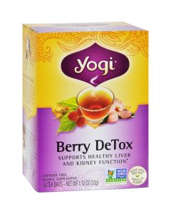 Yogi Detox Herbal Tea Caffeine Free Berry - 16 Tea Bags - Case of 6