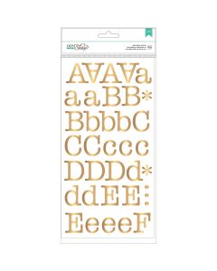 American Crafts DIY Shop 2 Alpha Stickers 11"X5.5" 5/Pkg-1.25" Typewriter/Gold