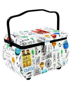 Prym Sewing Basket Rectangle-10.5"X6"X7" Paris Print