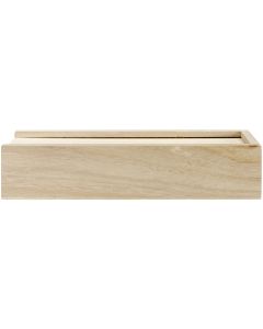 Multicraft Imports Wooden Pen & Pencil Box W/Sliding Lid-1.625"X8"X2.5"