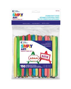 Loew-Cornell Simply Art Wood Craft Sticks-Colored 4.5" 150/Pkg