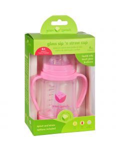 Green Sprouts Cup - Sip N Straw - Glass - 6 Months Plus - Pink - 1 Count