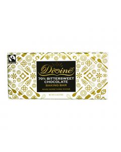 Divine Baking Bar - 70 Percent Bittersweet Chocolate - 5.3 oz Bar - Case of 12