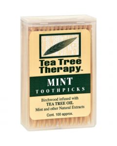 Tea Tree Therapy Toothpicks - 100 Toothpicks - Case of 12