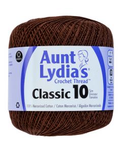 Coats Crochet Aunt Lydia's Classic Crochet Thread Size 10-Fudge Brown