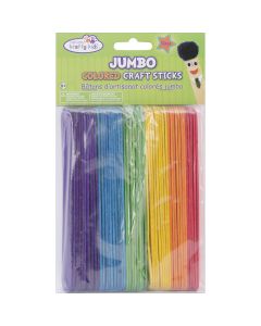 Multicraft Imports Jumbo Craft Sticks-Colored 6" 50/Pkg
