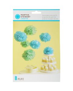 Martha Stewart Tissue Paper Pom-Pom Kit Makes 8-Blue