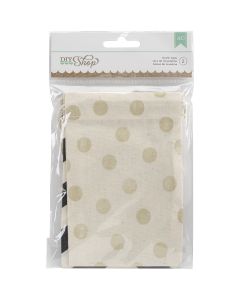 American Crafts DIY Shop 2 Printed Muslin Bags 2/Pkg-