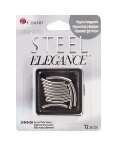Cousin Stainless Steel Elegance Beads & Findings-Curved Tube Spacers 12/Pkg
