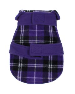 Bh Pet Gear Cozy Coat W/Plaid Lining Medium 15"-16.5"-Purple