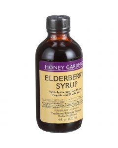 Honey Gardens Apiaries Elderberry Syrup - Apitherapy Raw Honey - Propolis and Elderberries - Cough - 4 oz