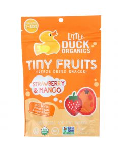 Little Duck Organics Freeze Dried Snacks - Organic - Tiny Fruits - Strawberry Mango - Ages 1 Year Plus - .75 oz - case of 6