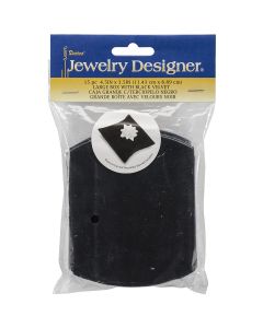 Darice Self-Folding Jewelry Boxes 4.5"X3.5" 15/Pkg-Black Velvet