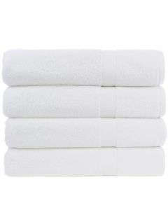 Bare Cotton Luxury Hotel & Spa Towel 100% Genuine Turkish Cotton Bath Towels - White - Honeycomb  - Set of 4