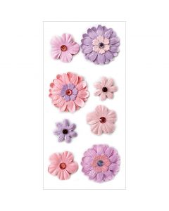 Multicraft Imports MultiCraft Handmade Flowers Stickers-Pink Berry