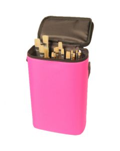 Bluefig Pink Brush Stop With Zippered Top-8"X12"X5"