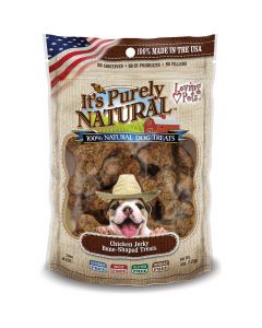 Loving Pets Products It's Purely Natural Treats 4oz-Chicken Jerky Bone-Shaped