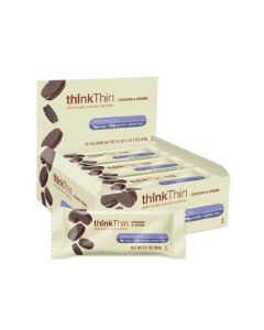 Think Products thinkThin High Protein Bar - Cookies and Creme - 2.1 oz - Case of 10