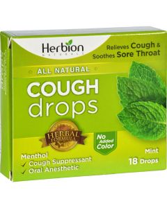 Herbion Naturals Cough Drops - All Natural - Mint - 18 Drops