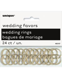 Unique Industries Wedding Rings 24/Pkg-Gold