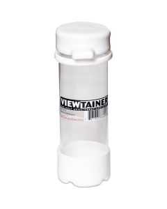 Viewtainer Tethered Cap Storage Container 2"X6"-White