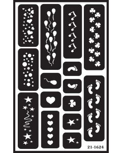 Armour Products Over 'N' Over Reusable Stencils 5"X8"-Balloons & Feet