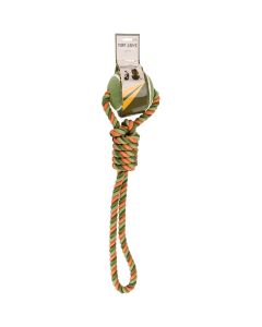 Nandog Pet Gear Nandog Tuff Love Tennis & Rope Dog Toy-Neon Orange/Green