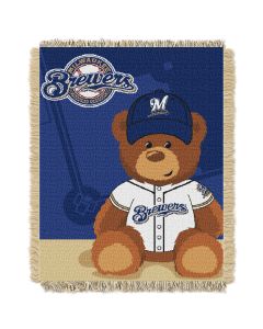 The Northwest Company Brewers  Baby 36x46 Triple Woven Jacquard Throw - Field Bear Series