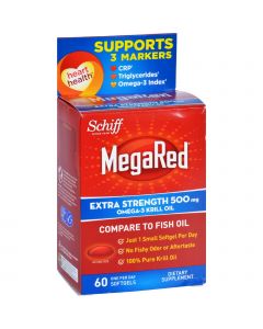 Schiff Vitamins Omega 3 Krill Oil - MegaRed - Extra Str - 500 mg - 60 Softgels