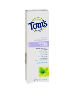 Tom's of Maine Whole Care Toothpaste Spearmint - 4.7 oz - Case of 6