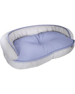 Worldwise Loved Ones Constant Comfort Bolster Pet Bed-Medium-Blue-32.75"X20"X9"