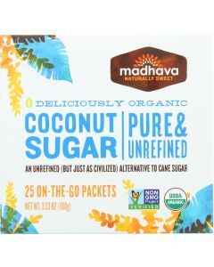 Madhava Honey Coconut Sugar - Organic - 25 Count - 3.53 oz - case of 6
