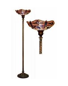 Warehouse of Tiffany Tiffany-style Dragonfly Torchiere