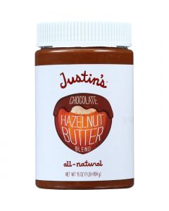 Justin's Nut Butter Justins Nut Butter Hazelnut Butter Blend - Chocolate - Jar - 16 oz - case of 6
