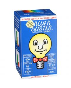 Blues Buster Light Bulb - Full Spectrum - Clear - 60 Watt Bulb - 1 Count