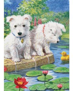 Royal Brush Mini Color Pencil By Number Kit 5"X7"-Westie Pups