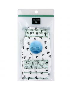 Earth Therapeutics Moisturizing Foot Sock - White with Footprints - 1 Pair
