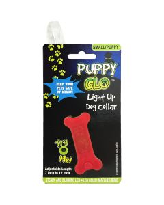 Blazing Ledz Small LED Adjustable Dog Collar-Red