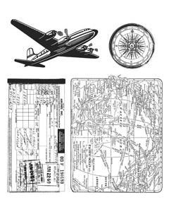 Stampers Anonymous Tim Holtz Cling Stamps 7"X8.5"-Air Travel