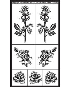 Armour Products Rub 'N' Etch Designer Stencil 5"X8"-Detailed Roses
