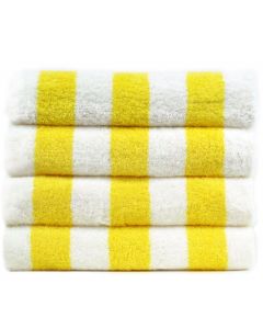 Bare Cotton Luxury Hotel & Spa Towel 100% Genuine Turkish Cotton Pool Beach Towels - Yellow - Cabana  - Set of 2